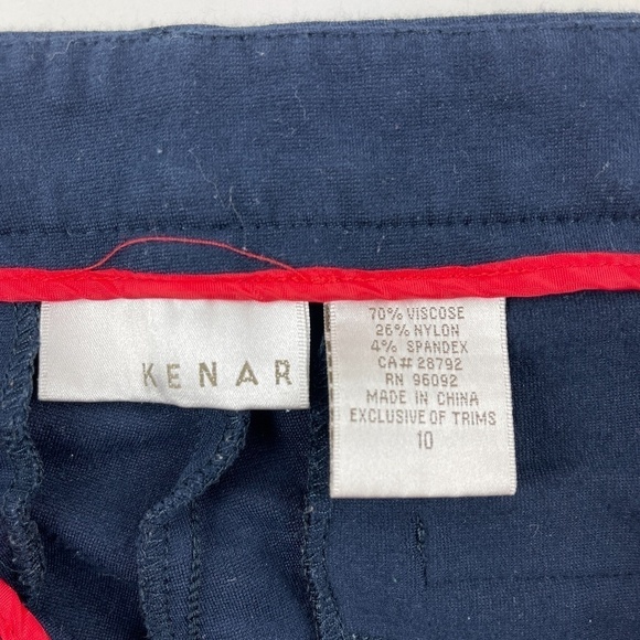 Kenar Dress Pants Womens Size 10 Navy Blue Flat Front Pockets - Picture 10 of 10